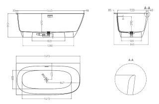 Ванна из искусственного камня Salini Sofia Corner L S-Sense 102515G 170x85см белый глянцевый